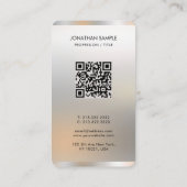 Modern Premium Silk Paper Glamour Silver Luxury 名刺 (裏面)