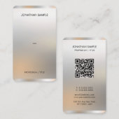 Modern Premium Silk Paper Glamour Silver Luxury 名刺 (正面/裏面)