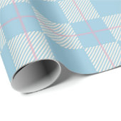 Modern Preppy Blue & Pink Plaid Wrapping Paper ラッピングペーパー (ロールコーナー)