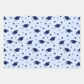 Modern Preppy Navy Blue Graduation Cap Pattern ラッピングペーパーシート (正面)