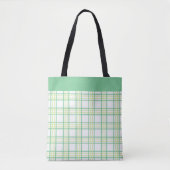 Modern Preppy Plaid Green Lime Pattern トートバッグ (正面)