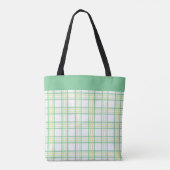 Modern Preppy Plaid Green Lime Pattern トートバッグ (裏面)