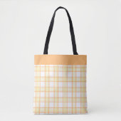 Modern Preppy Plaid Orange Yellow Pattern トートバッグ (正面)