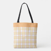 Modern Preppy Plaid Orange Yellow Pattern トートバッグ (裏面)