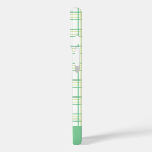 Modern Preppy Plaid Varsity Font Green Lime Case-Mate iPhoneケース (裏面 / 左)