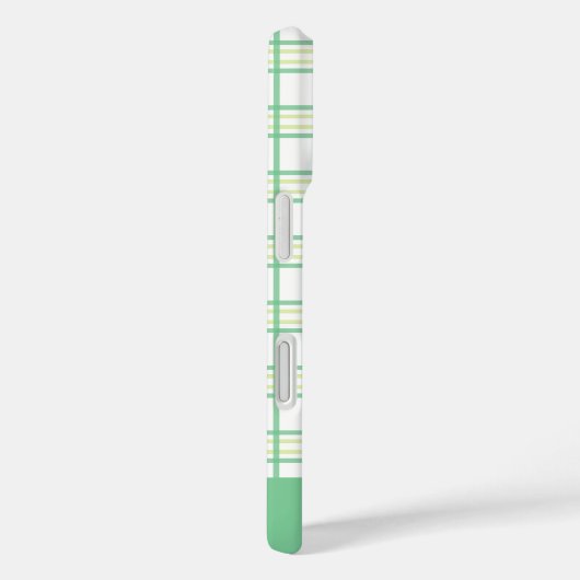 Modern Preppy Plaid Varsity Font Green Lime Case-Mate iPhoneケース (裏面 / 右)