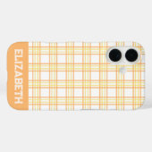Modern Preppy Plaid Varsity Font Orange Yellow Case-Mate iPhoneケース (裏面 (横))