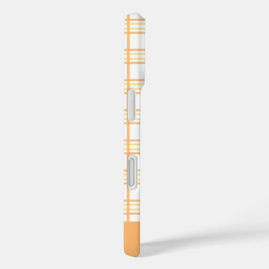 Modern Preppy Plaid Varsity Font Orange Yellow Case-Mate iPhoneケース (裏面 / 右)