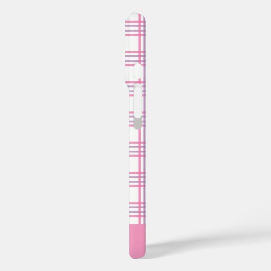 Modern Preppy Plaid Varsity Font Pink Purple Case-Mate iPhoneケース (裏面 / 左)