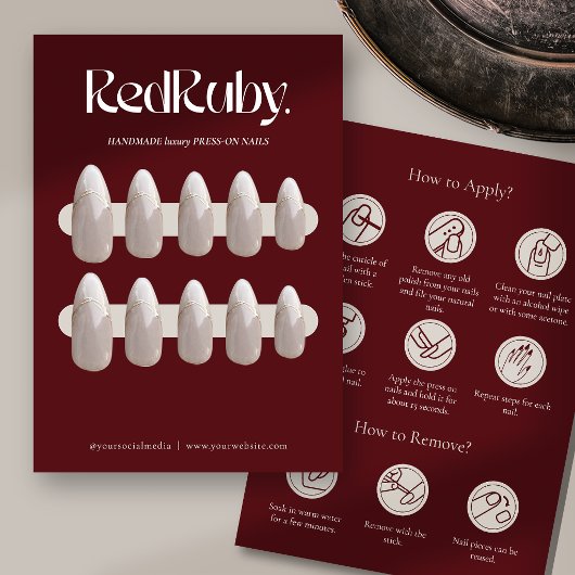 Modern Press On Nails Packaging Display Card サンキューカード