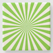 Modern pretty colorful geometric sunshine Geen ストーンコースター (正面)