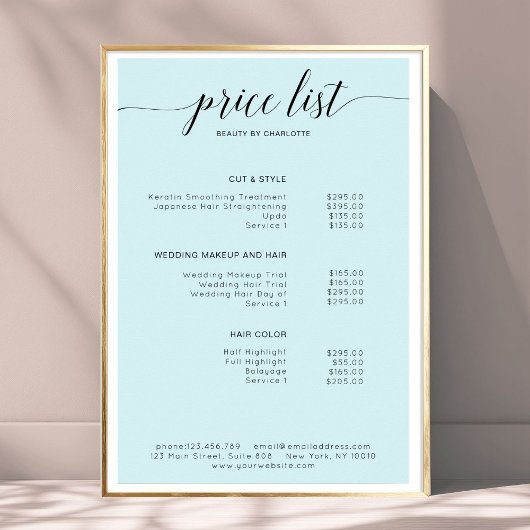 Modern, price list Poster ポスター
