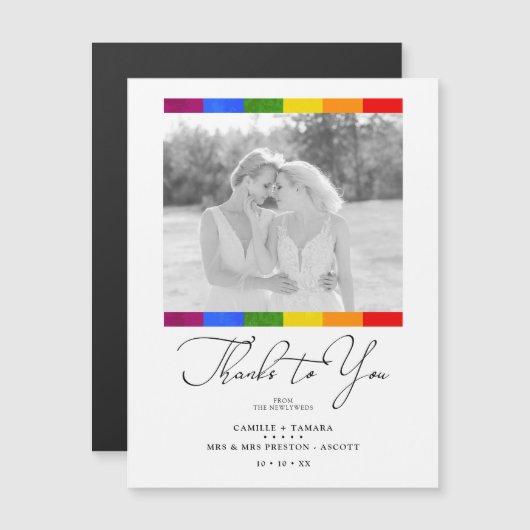 Modern Pride Rainbow Flag Lesbian Gay Wedding (正面/裏面)