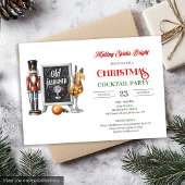 Modern printable Christmas cocktails party invite 招待状