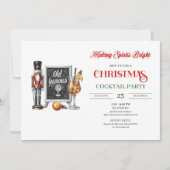 Modern printable Christmas cocktails party invite 招待状 (正面)