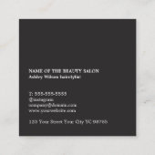 Modern Printed Kraft Black Scissors Hair Stylist スクエア名刺 (裏面)