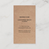 Modern Printed Kraft Texture Grey Bold Monogram 名刺 (裏面)