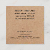 Modern Printed Kraft White Circle Salon 割引カード (裏面)