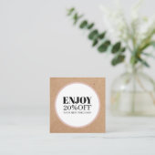 Modern Printed Kraft White Circle Salon 割引カード (スタンド正面)