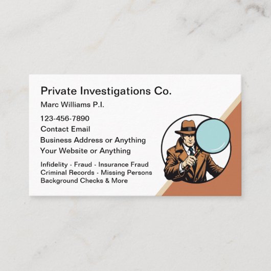 Modern Private Investigator Theme 名刺 (正面)
