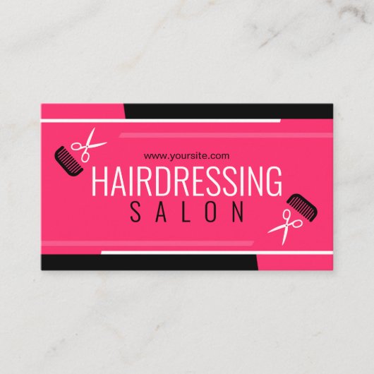 Modern profession Pink hair stylist 名刺 (正面)