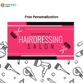 Modern profession Pink hair stylist 名刺