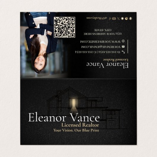 Modern Professional 2026 Pocket Calendar Folded 名刺 (外部フラット)