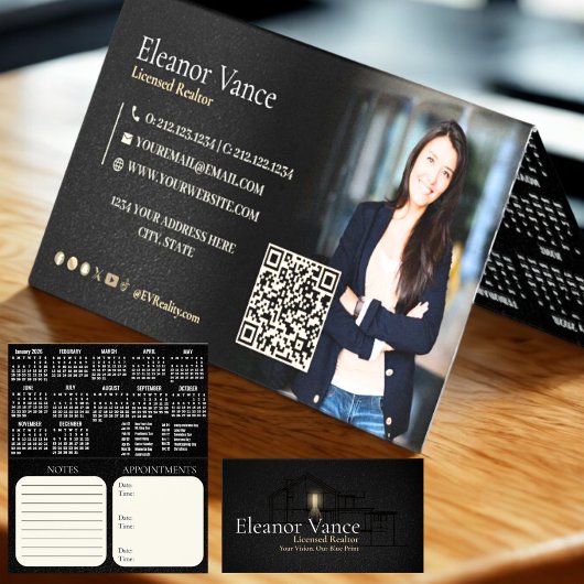 Modern Professional 2026 Pocket Calendar Folded 名刺