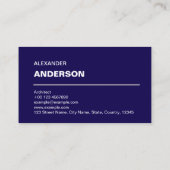 Modern Professional Architect Navy Blue 名刺 (裏面)