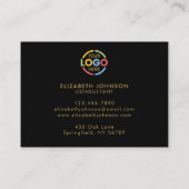 Modern Professional Black & Gold Simple Reminder 予約カード (裏面)