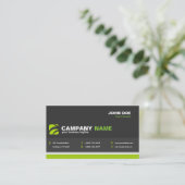 Modern Professional Business Card in Dark Gray 名刺 (スタンド正面)