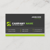 Modern Professional Business Card in Dark Gray 名刺 (正面)
