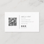 Modern professional business card with QR code 名刺 (裏面)