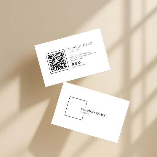 Modern professional business card with QR code 名刺
