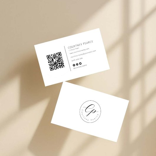Modern professional business card with QR code 名刺