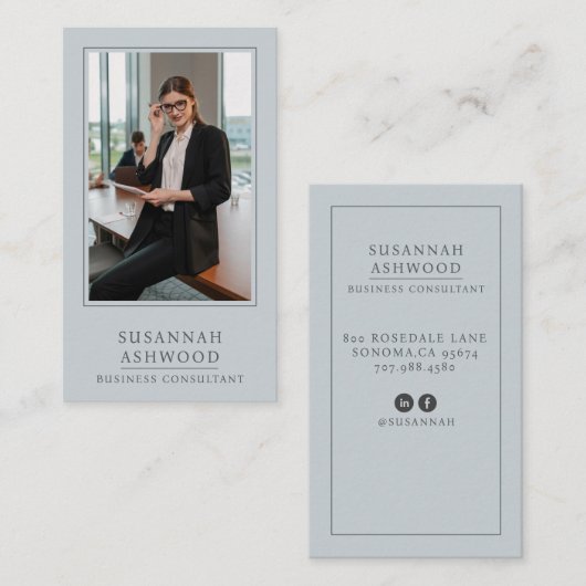 Modern Professional Business Consultant Photo 名刺 (正面/裏面)