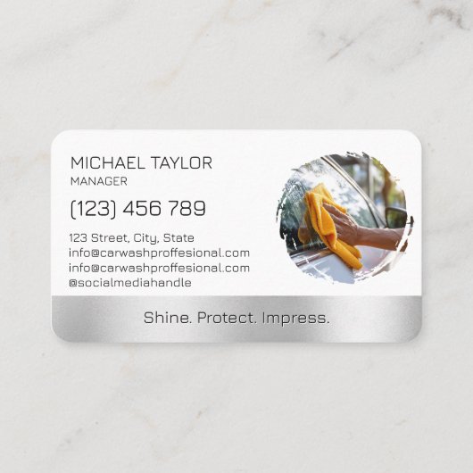 Modern Professional Car Detailing Washing Cleaning 名刺 (裏面)