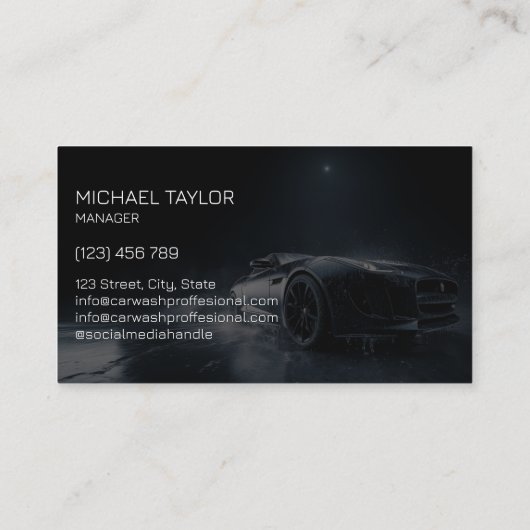 Modern Professional Car Detailing Washing Cleaning 名刺 (裏面)