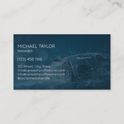 Modern Professional Car Detailing Washing Cleaning 名刺 (裏面)