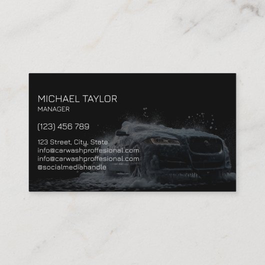 Modern Professional Car Detailing Washing Cleaning 名刺 (裏面)