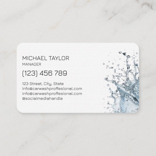 Modern Professional Car Detailing Washing Cleaning 名刺 (裏面)