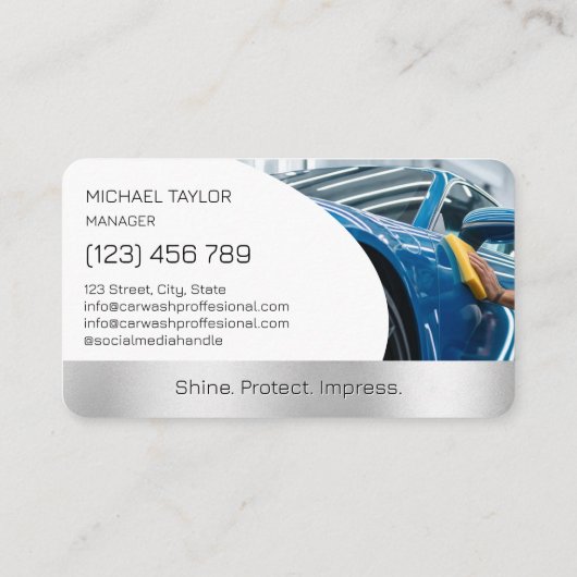 Modern Professional Car Detailing Washing Cleaning 名刺 (裏面)