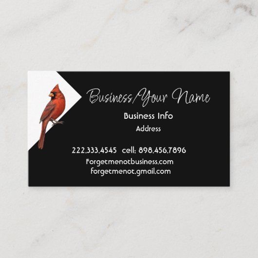 Modern Professional Classic Cardinal Red Bird art 名刺 (正面)