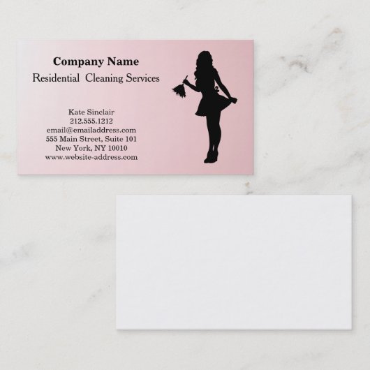 Modern Professional Cleaning Service Business Card 名刺 (正面/裏面)
