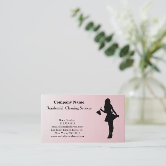 Modern Professional Cleaning Service Business Card 名刺 (スタンド正面)