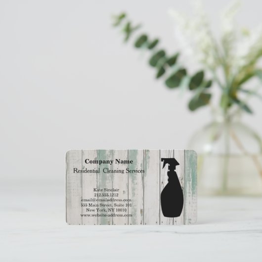Modern Professional Cleaning Service Spray Bottle 名刺 (スタンド正面)