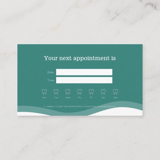 Modern Professional Dental Appointment 名刺 (裏面)