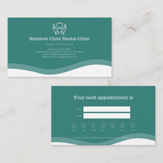 Modern Professional Dental Appointment 名刺 (正面/裏面)