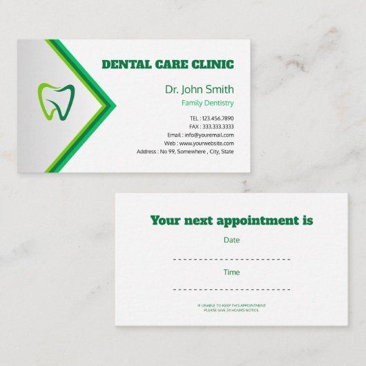 Modern Professional Dental Custom Practice 名刺 (正面/裏面)