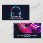 Modern Professional DJ Songwriter Music Headphones 名刺 (正面/裏面)